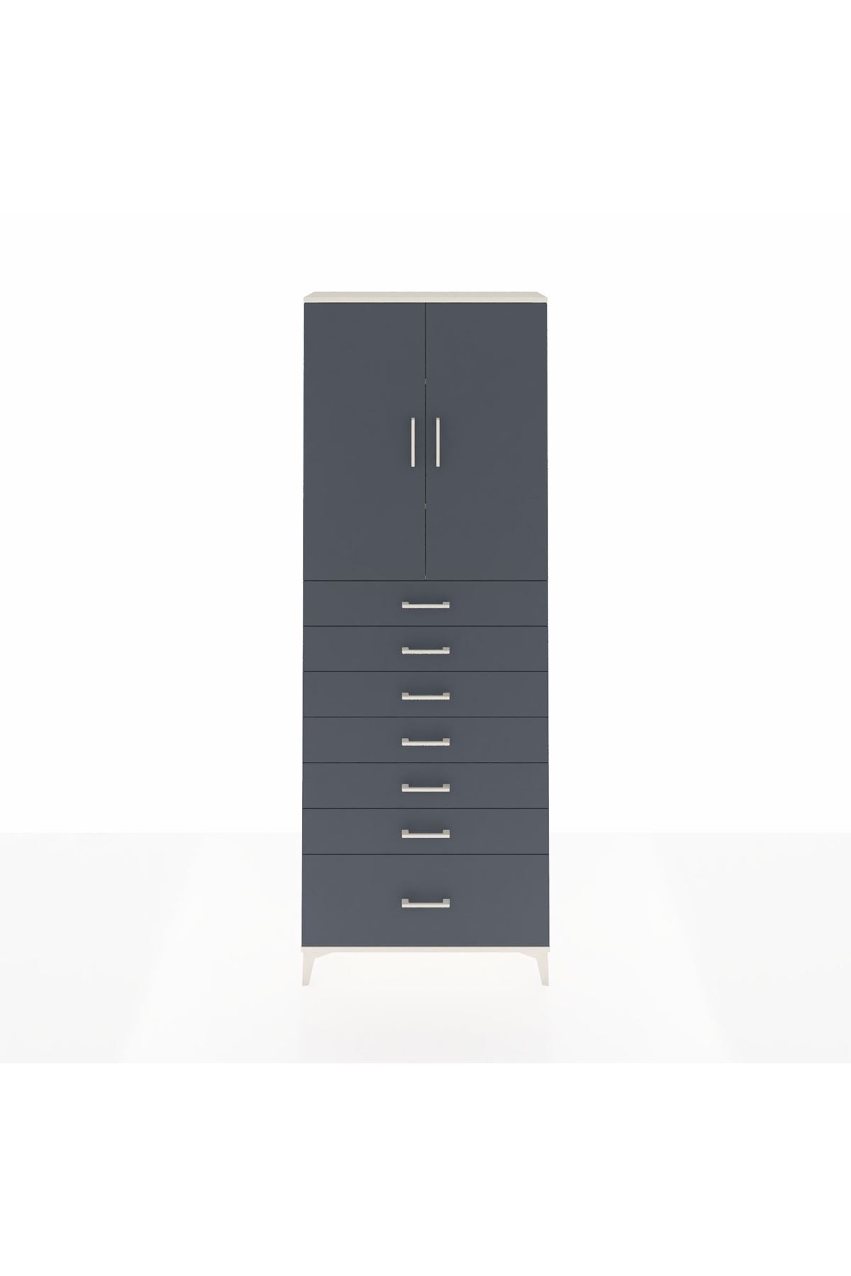 Arges Dolap 3 Raflı 7 Çekmeceli 2 Kapaklı 88x30x243 - S33M033V2A