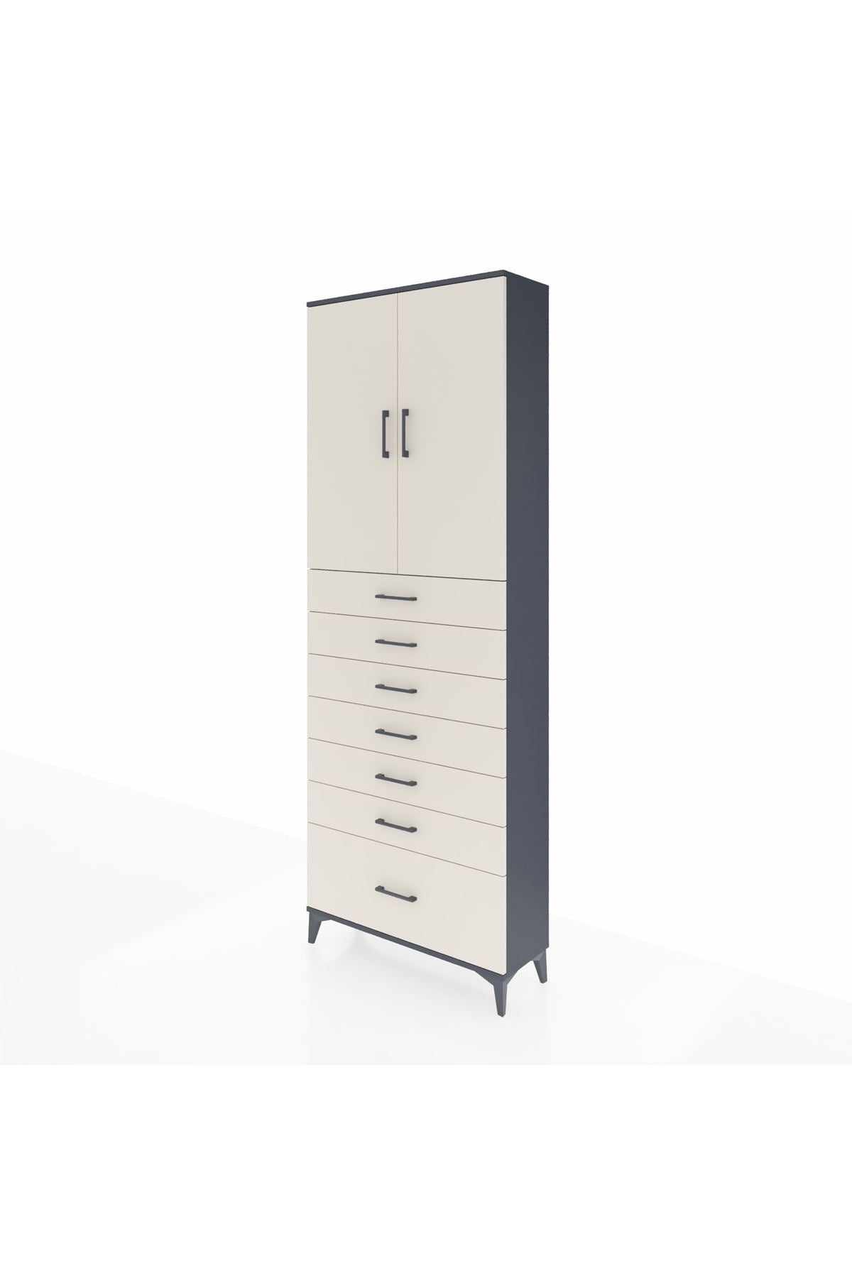Arges Dolap 3 Raflı 7 Çekmeceli 2 Kapaklı 88x30x243 - S33M033V4A