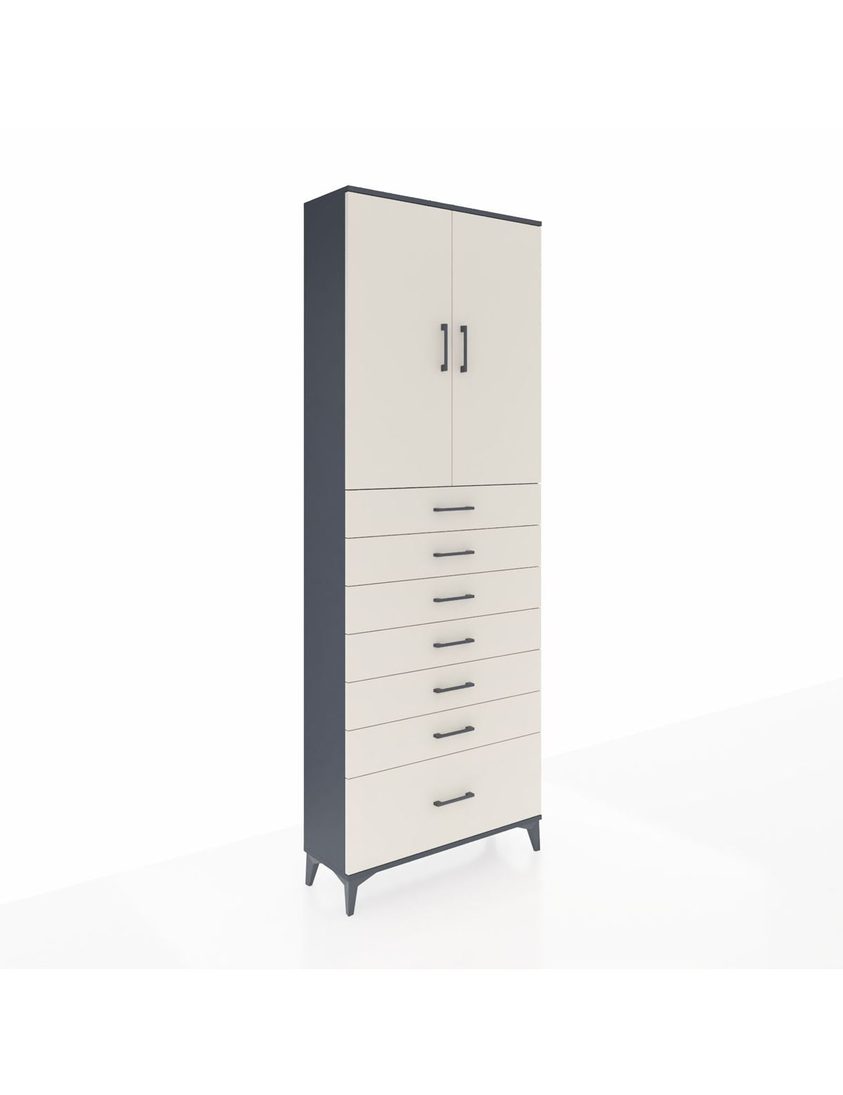 Arges Dolap 3 Raflı 7 Çekmeceli 2 Kapaklı 88x30x243 - S33M033V4A