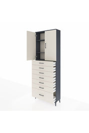 Arges Dolap 3 Raflı 7 Çekmeceli 2 Kapaklı 88x30x243 - S33M033V4A