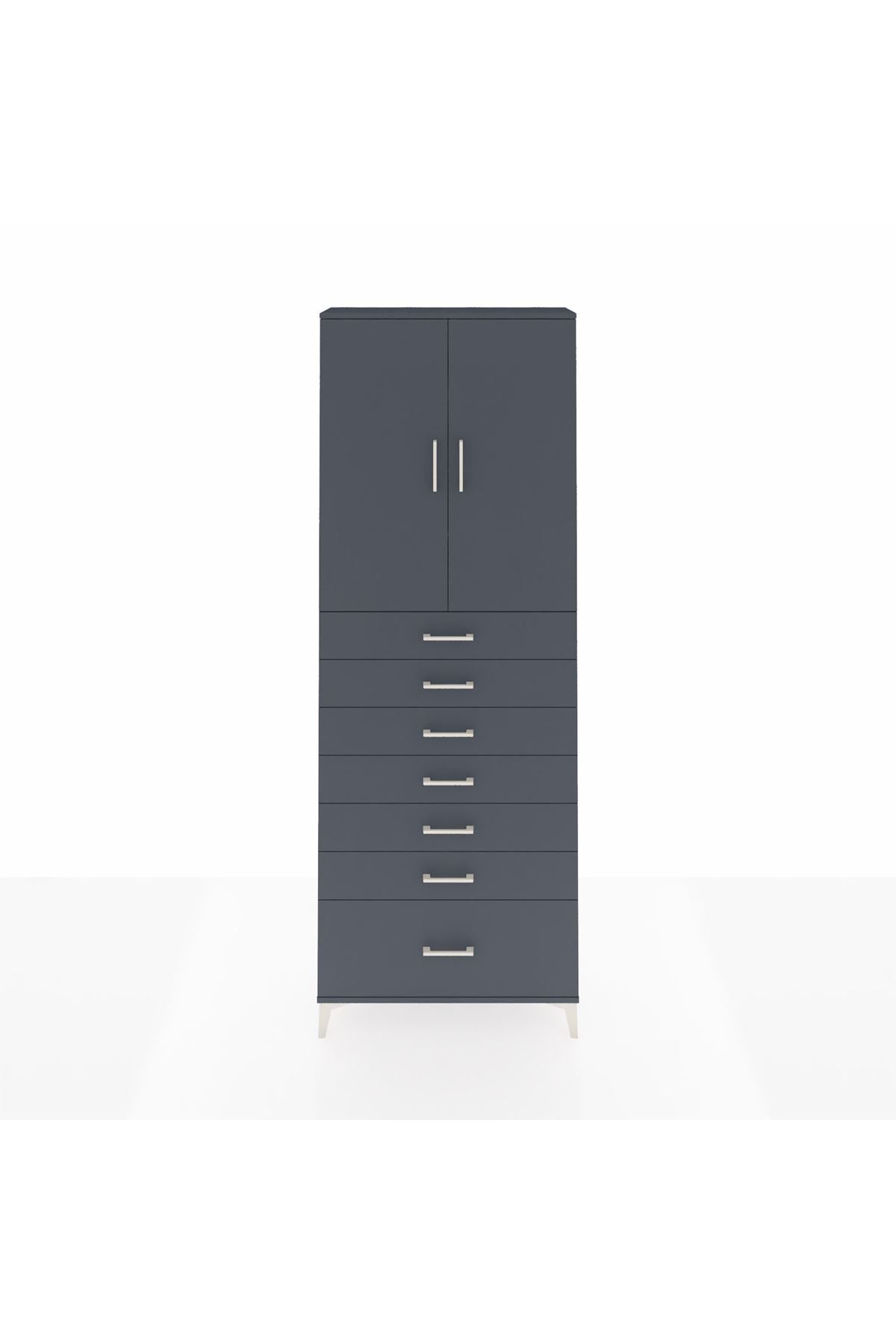 Arges Dolap 3 Raflı 7 Çekmeceli 2 Kapaklı 88x30x243 - S33M033V5A