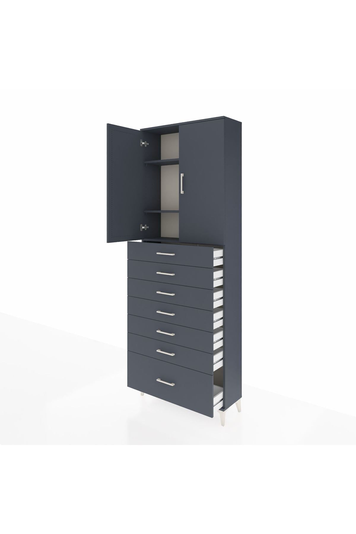 Arges Dolap 3 Raflı 7 Çekmeceli 2 Kapaklı 88x30x243 - S33M033V5A