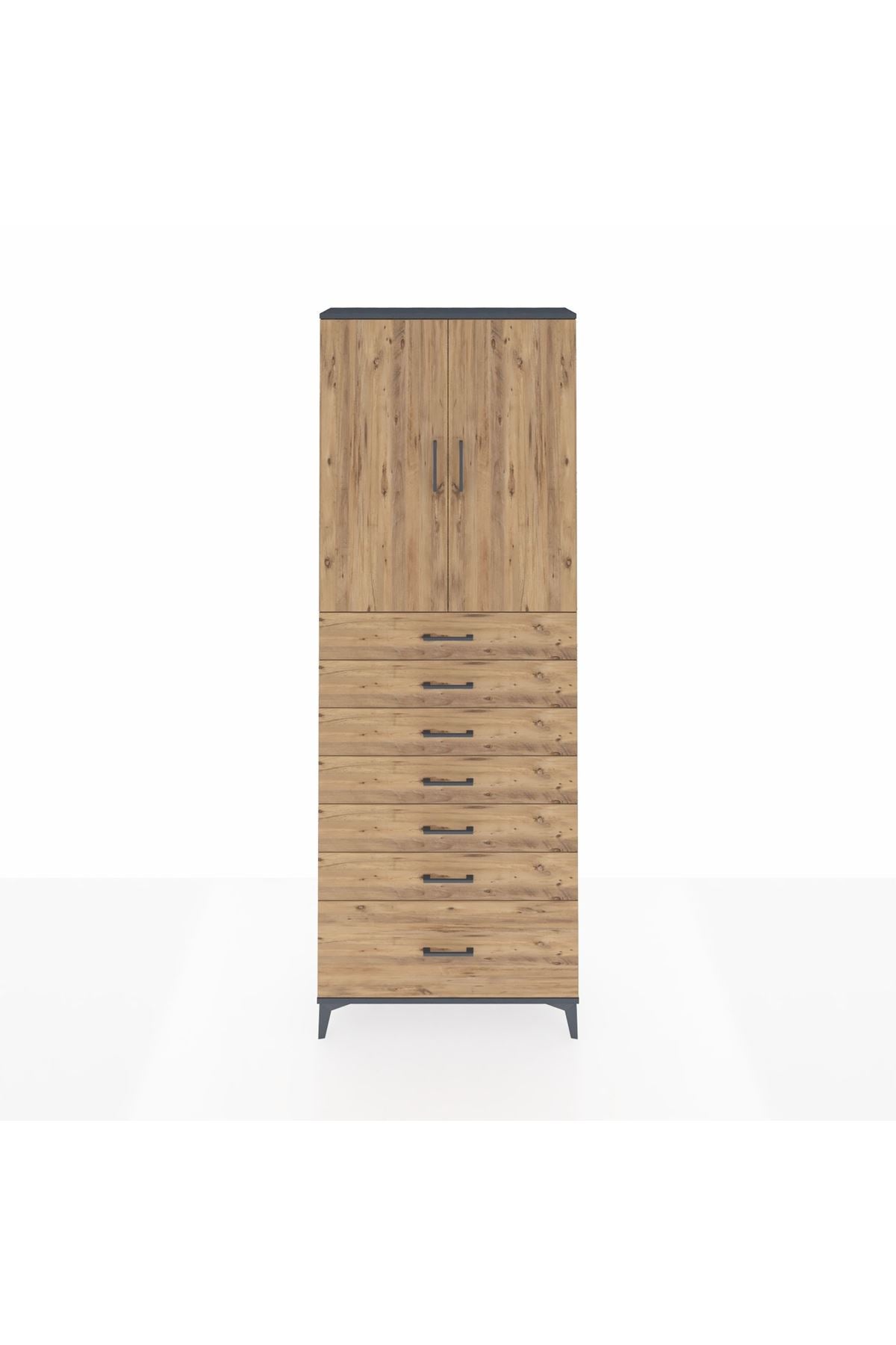 Arges Dolap 3 Raflı 7 Çekmeceli 2 Kapaklı 88x30x243 - S33M033V6A