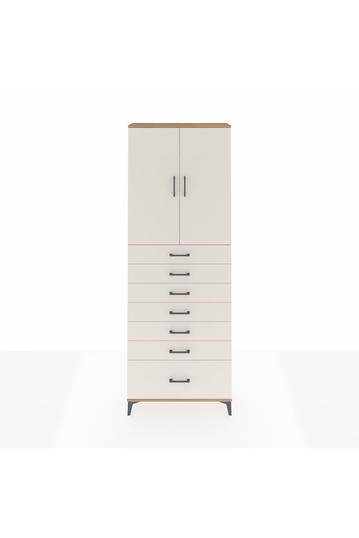 Arges Dolap 3 Raflı 7 Çekmeceli 2 Kapaklı 88x30x243 - S33M033V7A