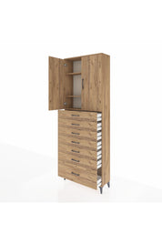 Arges Dolap 3 Raflı 7 Çekmeceli 2 Kapaklı 88x30x243 - S33M033V9A