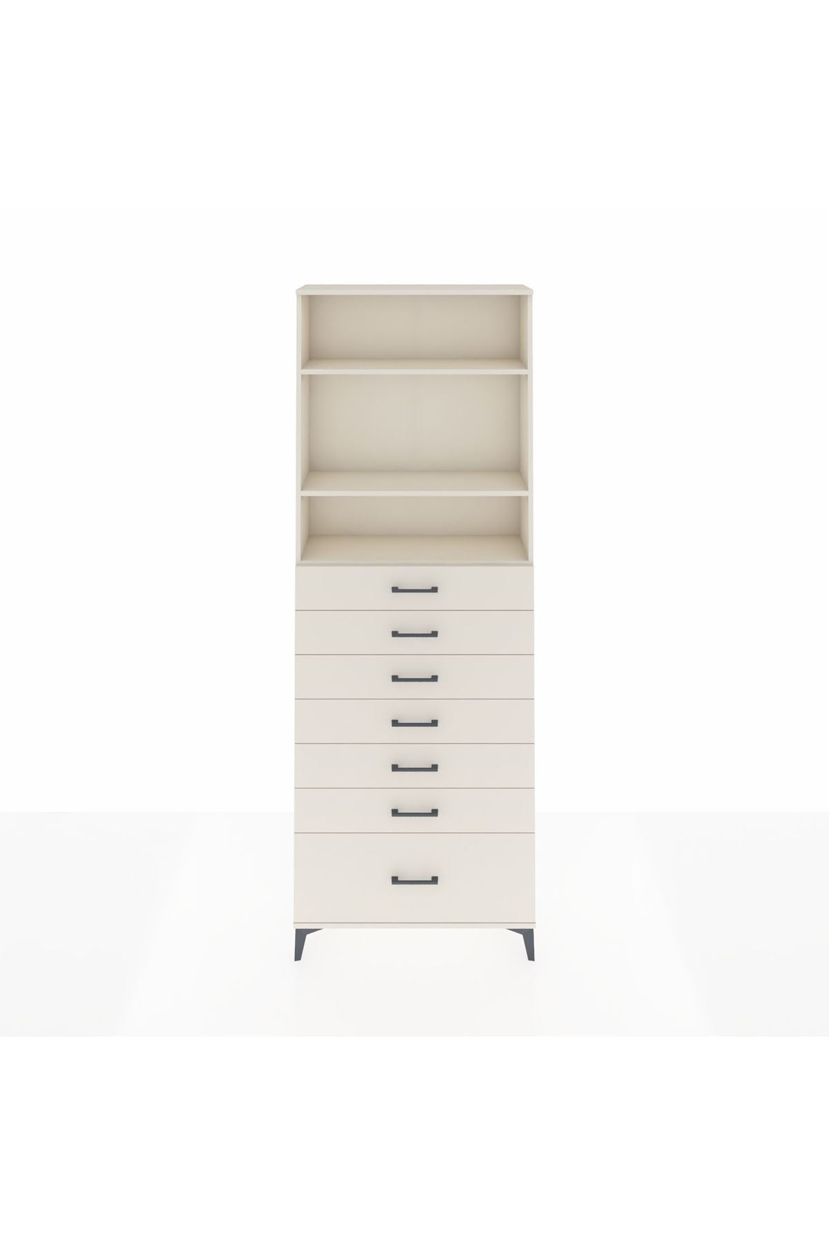 Arges Dolap 3 Raflı 7 Çekmeceli 88x30x243 - S33M034V1A