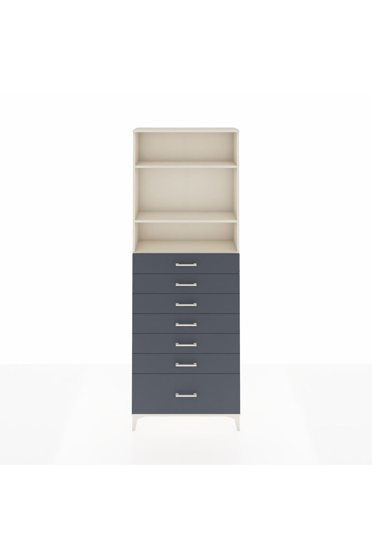 Arges Dolap 3 Raflı 7 Çekmeceli 88x30x243 - S33M034V2A
