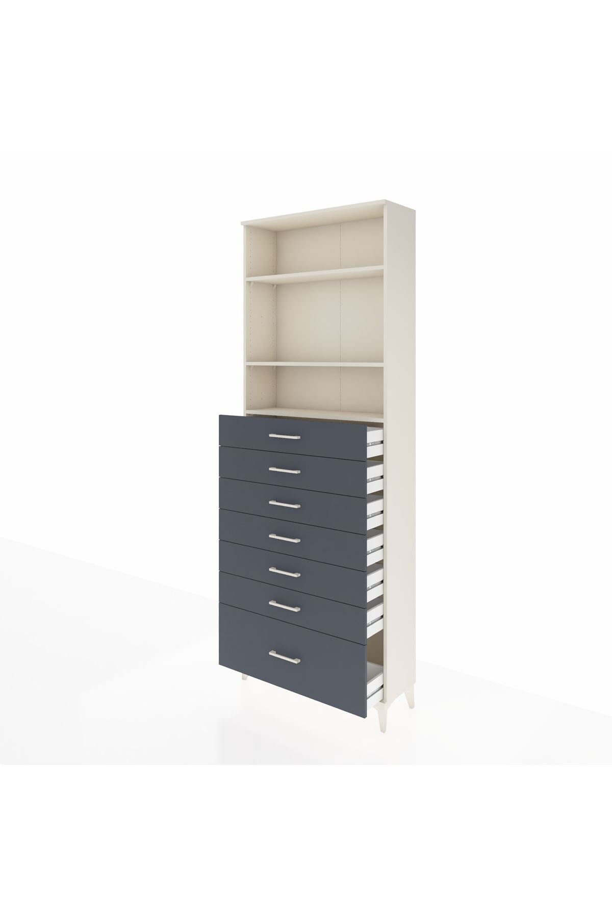 Arges Dolap 3 Raflı 7 Çekmeceli 88x30x243 - S33M034V2A