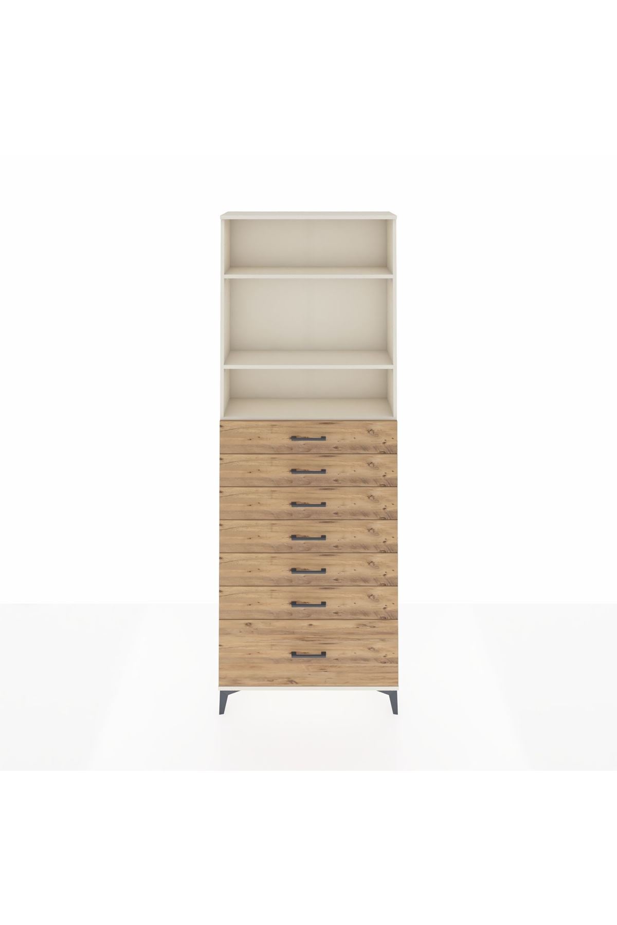 Arges Dolap 3 Raflı 7 Çekmeceli 88x30x243 - S33M034V3A