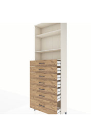 Arges Dolap 3 Raflı 7 Çekmeceli 88x30x243 - S33M034V3A