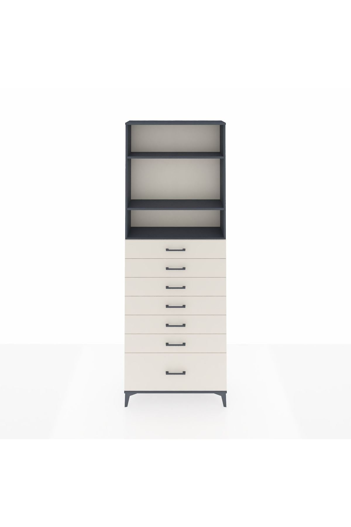 Arges Dolap 3 Raflı 7 Çekmeceli 88x30x243 - S33M034V4A