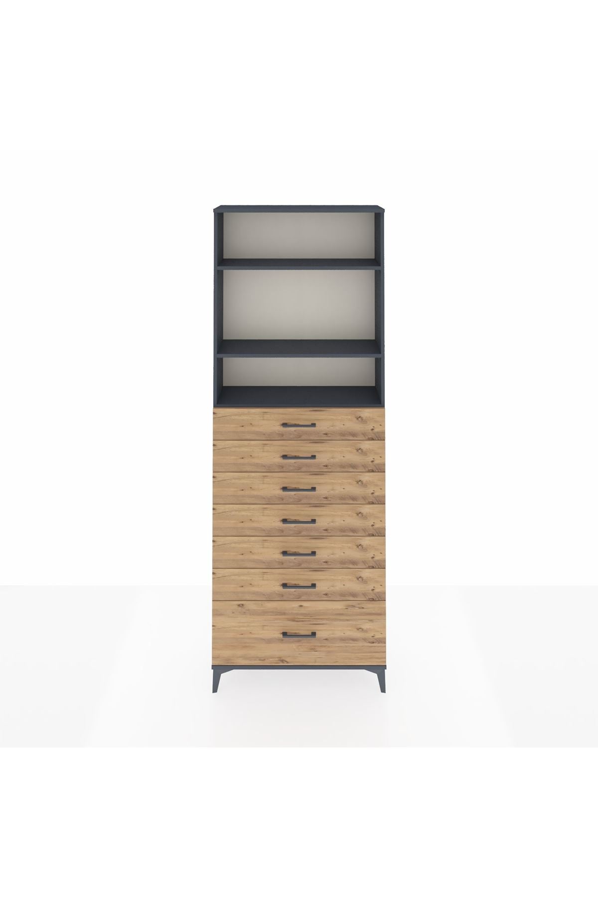 Arges Dolap 3 Raflı 7 Çekmeceli 88x30x243 - S33M034V6A