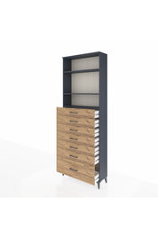 Arges Dolap 3 Raflı 7 Çekmeceli 88x30x243 - S33M034V6A