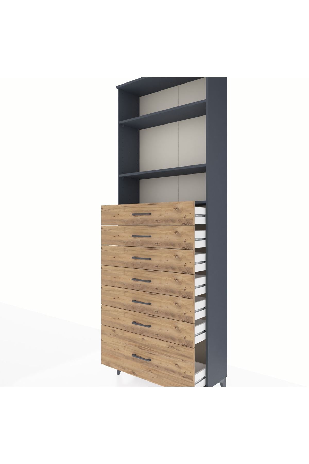 Arges Dolap 3 Raflı 7 Çekmeceli 88x30x243 - S33M034V6A