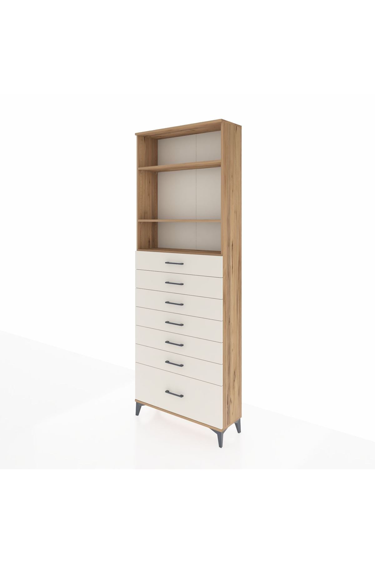 Arges Dolap 3 Raflı 7 Çekmeceli 88x30x243 - S33M034V7A
