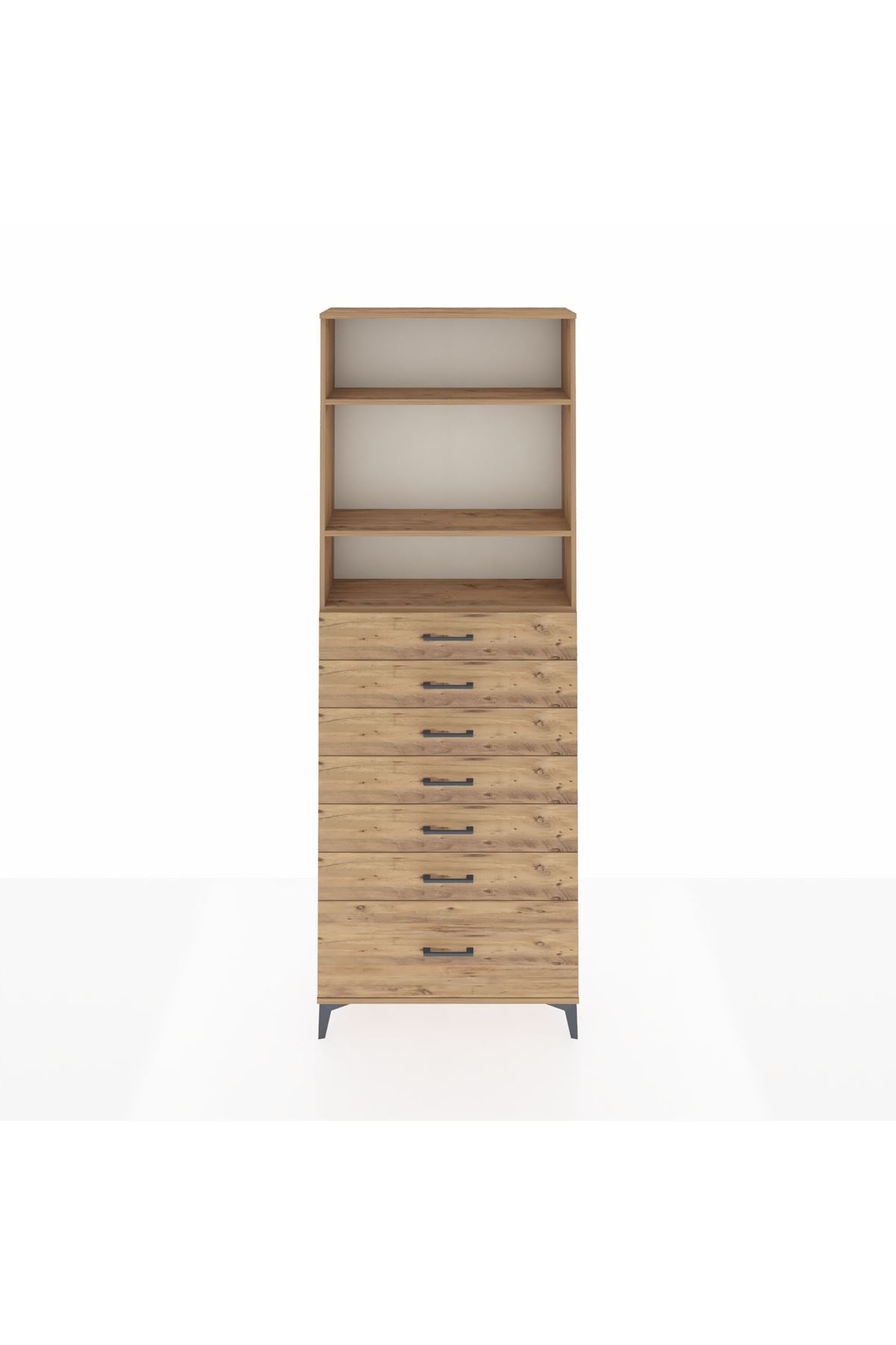 Arges Dolap 3 Raflı 7 Çekmeceli 88x30x243 - S33M034V9A