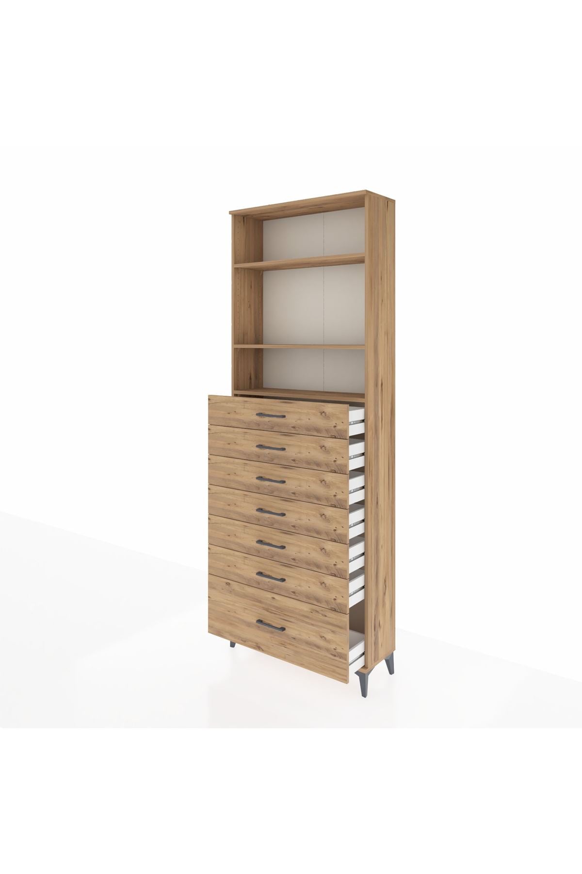 Arges Dolap 3 Raflı 7 Çekmeceli 88x30x243 - S33M034V9A