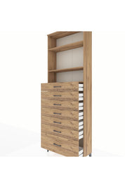 Arges Dolap 3 Raflı 7 Çekmeceli 88x30x243 - S33M034V9A