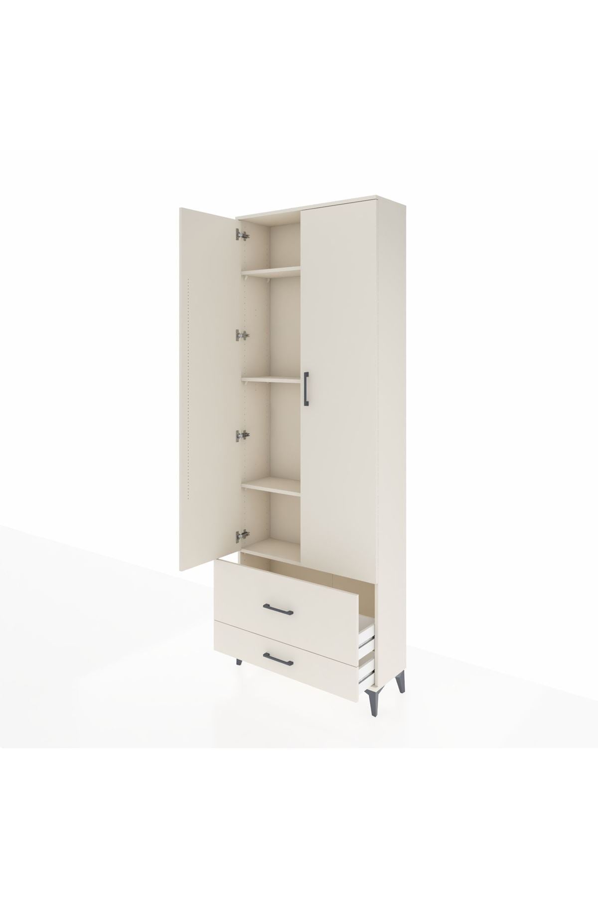 Arges Dolap 4 Raflı 2 Çekmeceli 2 Kapaklı 88x30x243 - S33M035V1A
