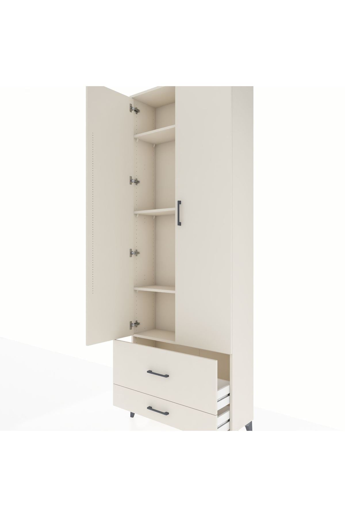 Arges Dolap 4 Raflı 2 Çekmeceli 2 Kapaklı 88x30x243 - S33M035V1A