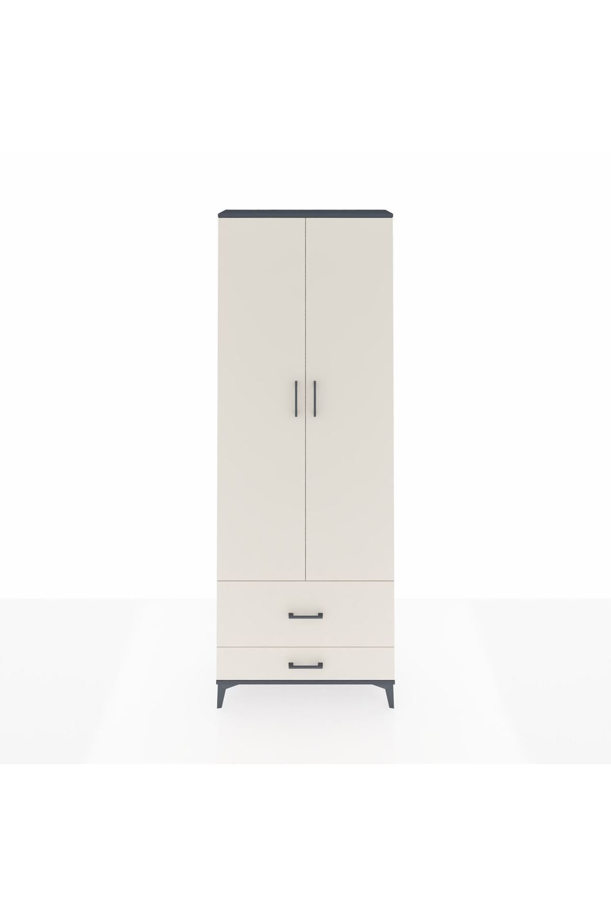 Arges Dolap 4 Raflı 2 Çekmeceli 2 Kapaklı 88x30x243 - S33M035V4A