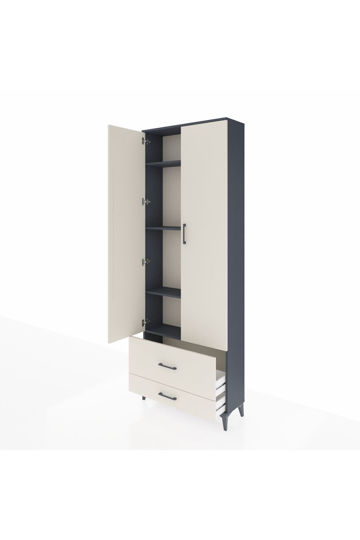 Arges Dolap 4 Raflı 2 Çekmeceli 2 Kapaklı 88x30x243 - S33M035V4A