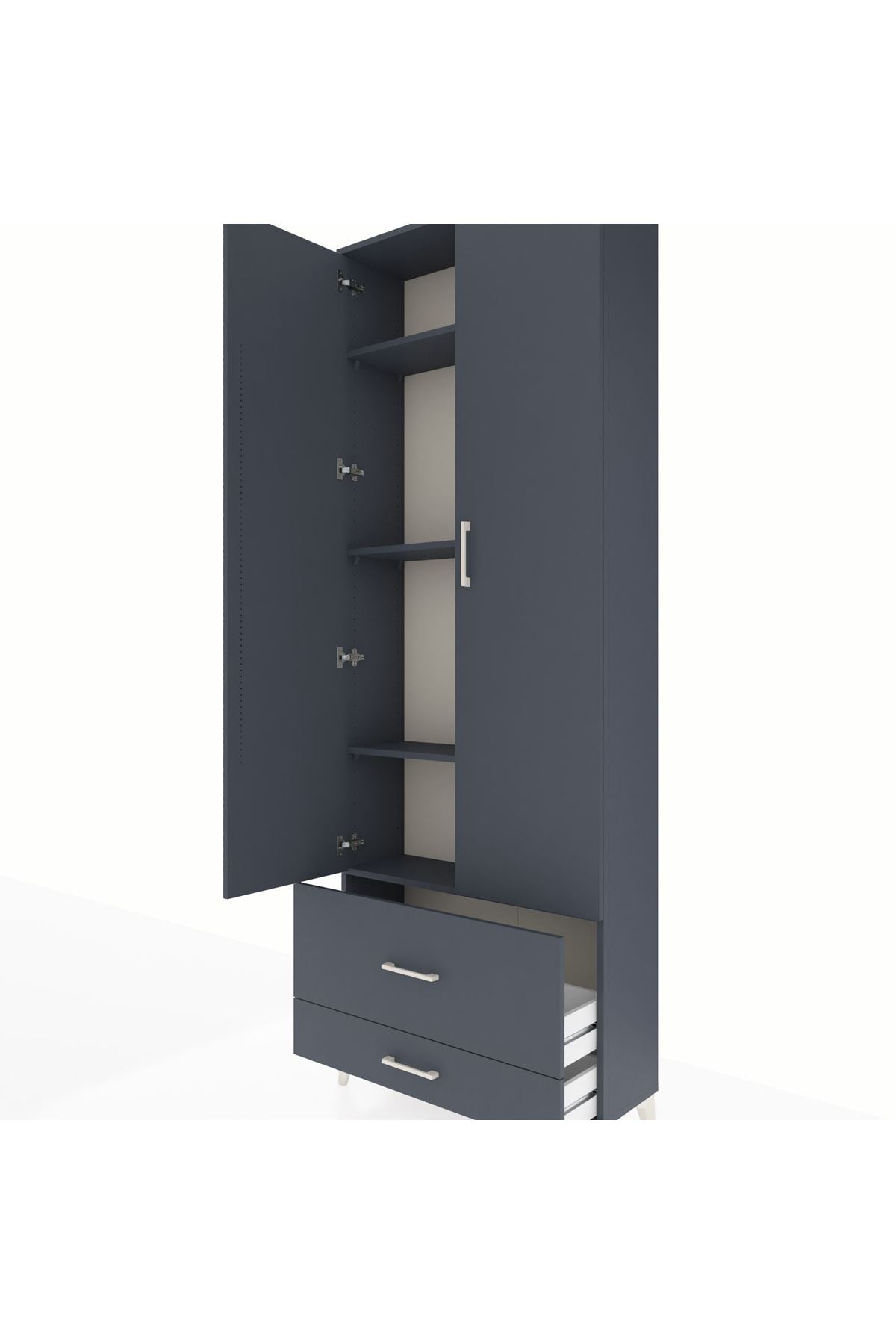 Arges Dolap 4 Raflı 2 Çekmeceli 2 Kapaklı 88x30x243 - S33M035V5A