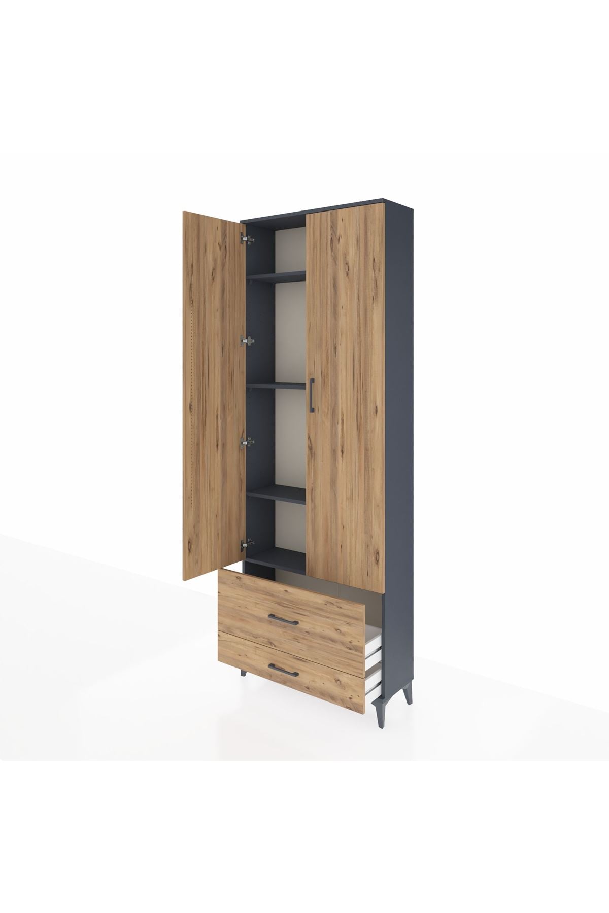 Arges Dolap 4 Raflı 2 Çekmeceli 2 Kapaklı 88x30x243 - S33M035V6A