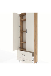 Arges Dolap 4 Raflı 2 Çekmeceli 2 Kapaklı 88x30x243 - S33M035V7A