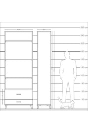 Arges Dolap 4 Raflı 2 Çekmeceli 88x30x243 - S33M036V6A