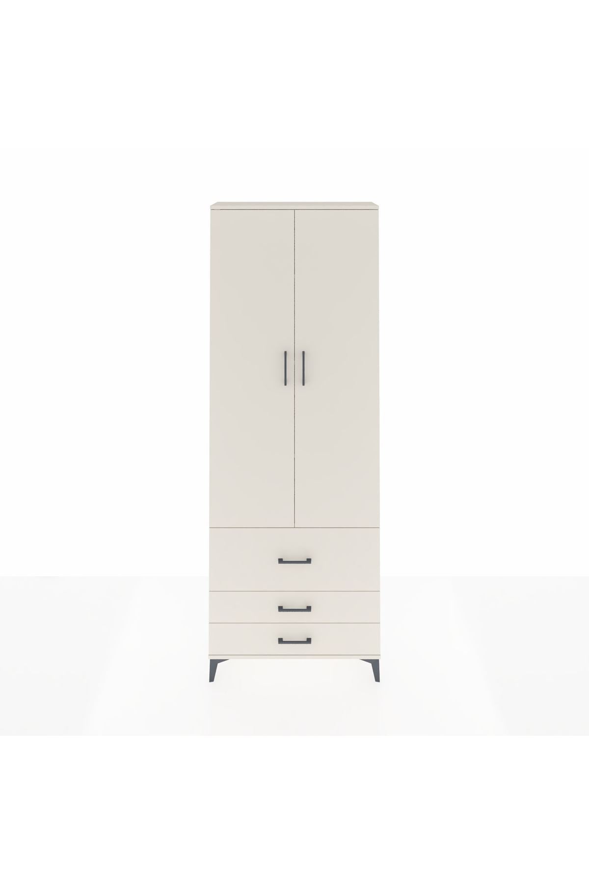Arges Dolap 4 Raflı 3 Çekmeceli 2 Kapaklı 88x30x243 - S33M037V1A