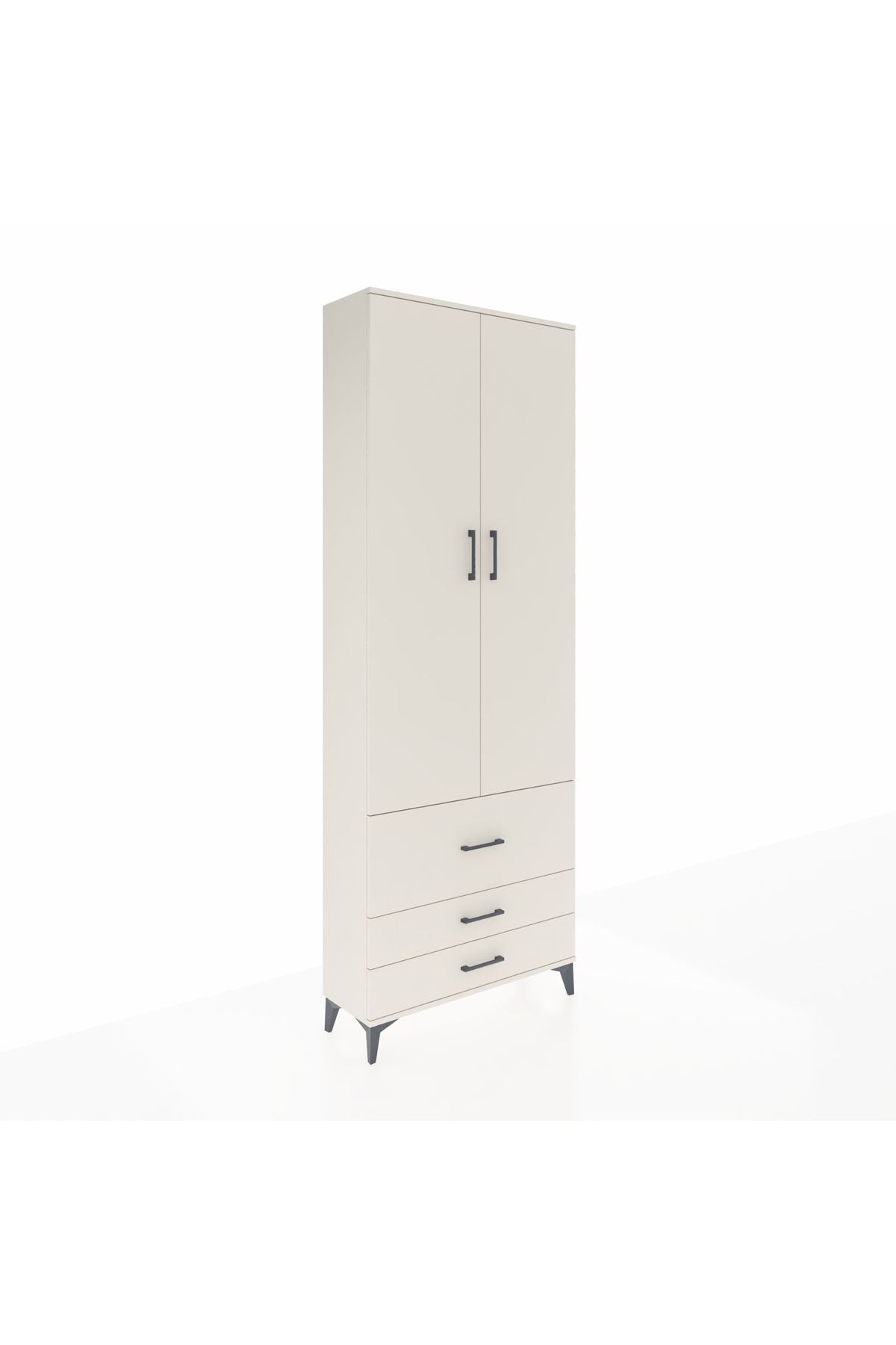 Arges Dolap 4 Raflı 3 Çekmeceli 2 Kapaklı 88x30x243 - S33M037V1A