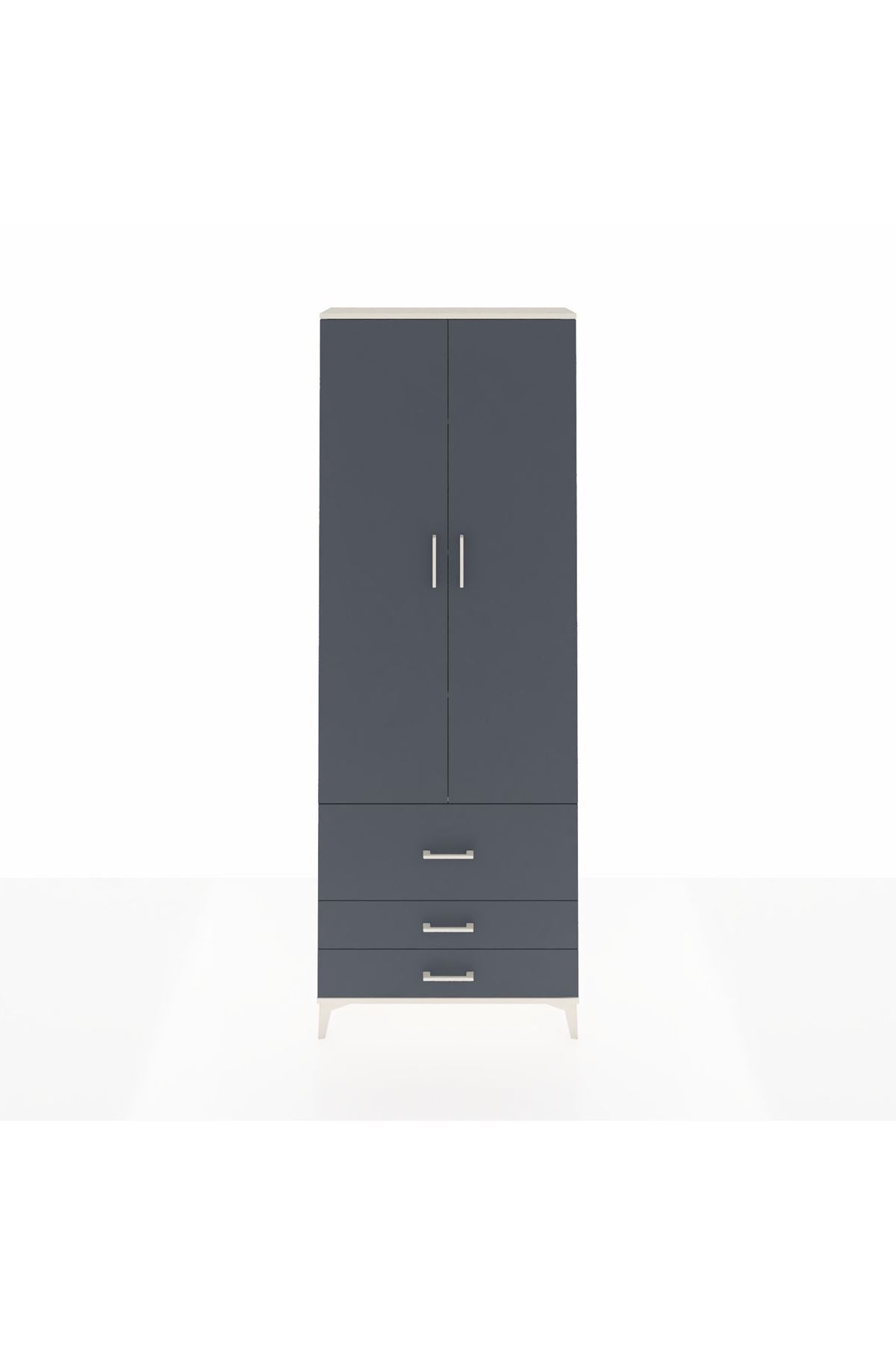 Arges Dolap 4 Raflı 3 Çekmeceli 2 Kapaklı 88x30x243 - S33M037V2A
