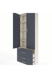 Arges Dolap 4 Raflı 3 Çekmeceli 2 Kapaklı 88x30x243 - S33M037V2A