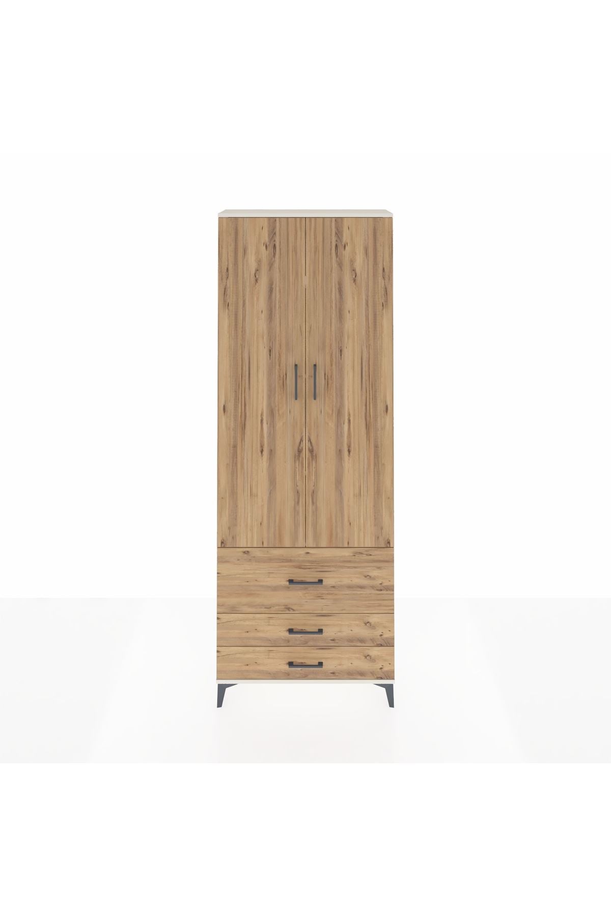 Arges Dolap 4 Raflı 3 Çekmeceli 2 Kapaklı 88x30x243 - S33M037V3A