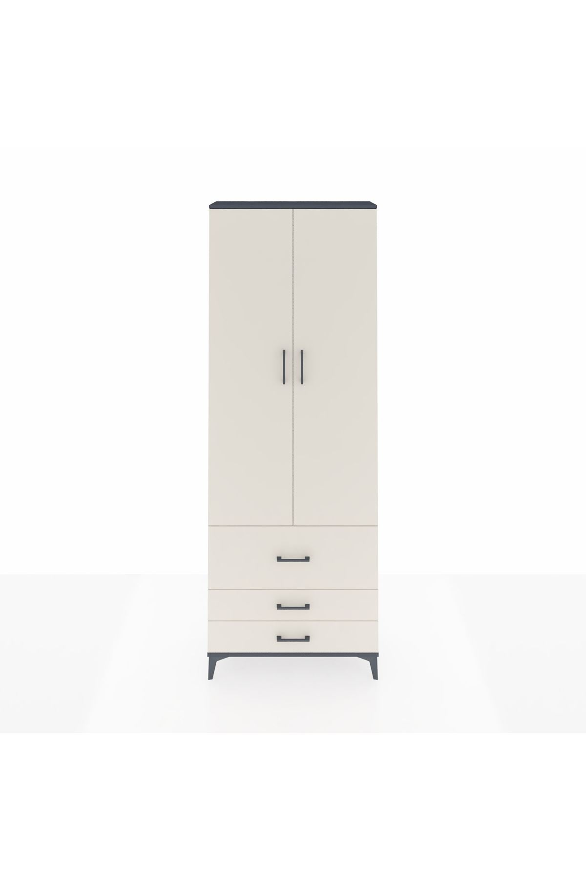 Arges Dolap 4 Raflı 3 Çekmeceli 2 Kapaklı 88x30x243 - S33M037V4A
