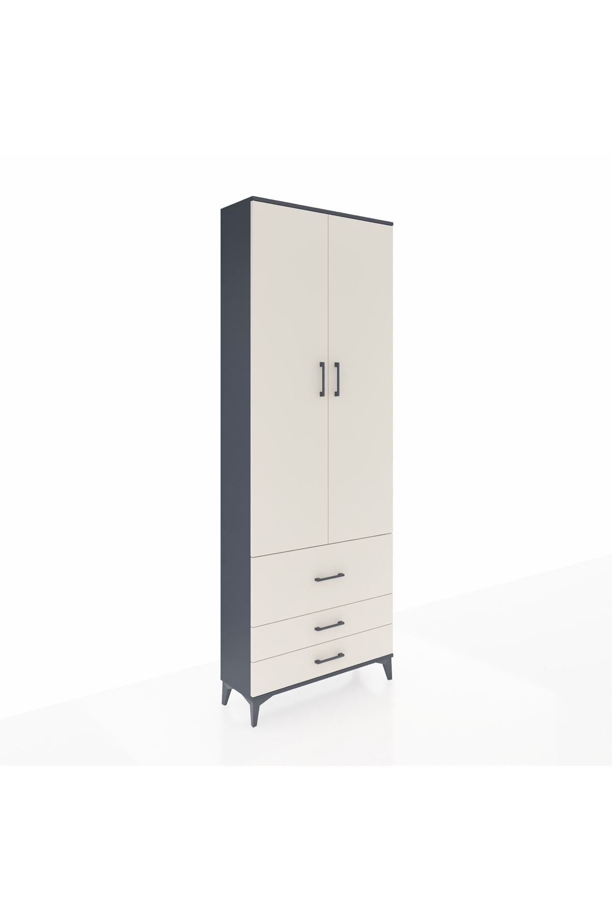 Arges Dolap 4 Raflı 3 Çekmeceli 2 Kapaklı 88x30x243 - S33M037V4A