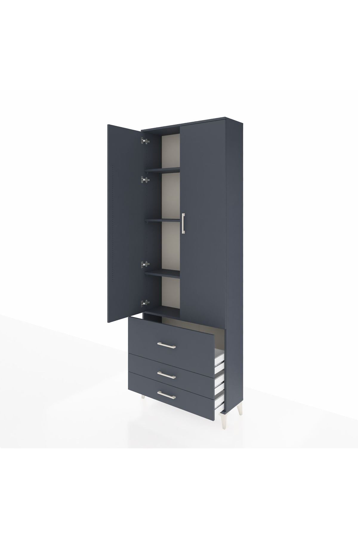 Arges Dolap 4 Raflı 3 Çekmeceli 2 Kapaklı 88x30x243 - S33M037V5A