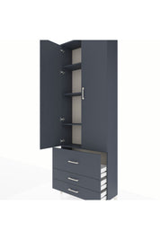 Arges Dolap 4 Raflı 3 Çekmeceli 2 Kapaklı 88x30x243 - S33M037V5A