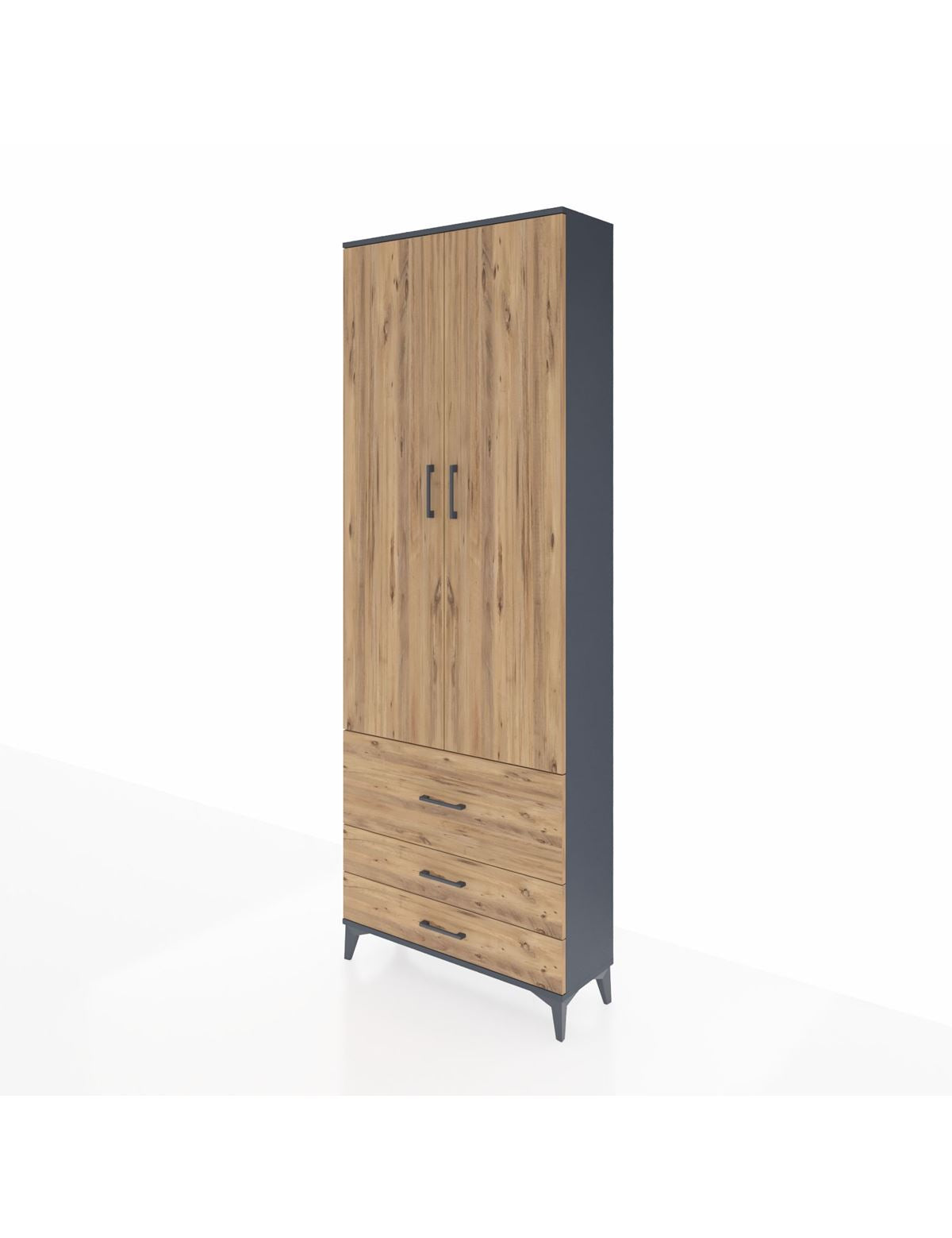 Arges Dolap 4 Raflı 3 Çekmeceli 2 Kapaklı 88x30x243 - S33M037V6A