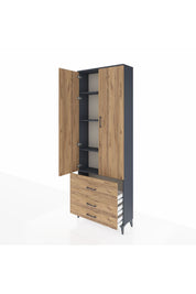Arges Dolap 4 Raflı 3 Çekmeceli 2 Kapaklı 88x30x243 - S33M037V6A