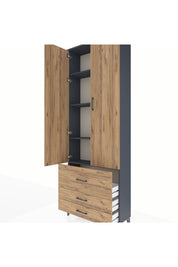Arges Dolap 4 Raflı 3 Çekmeceli 2 Kapaklı 88x30x243 - S33M037V6A