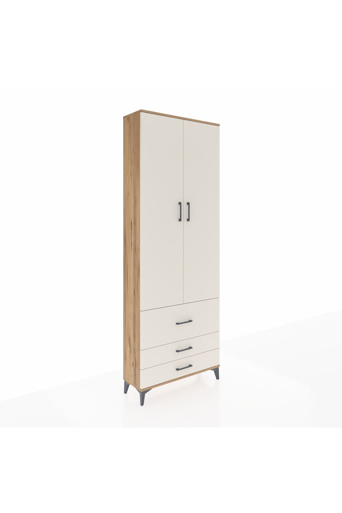 Arges Dolap 4 Raflı 3 Çekmeceli 2 Kapaklı 88x30x243 - S33M037V7A