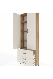 Arges Dolap 4 Raflı 3 Çekmeceli 2 Kapaklı 88x30x243 - S33M037V7A