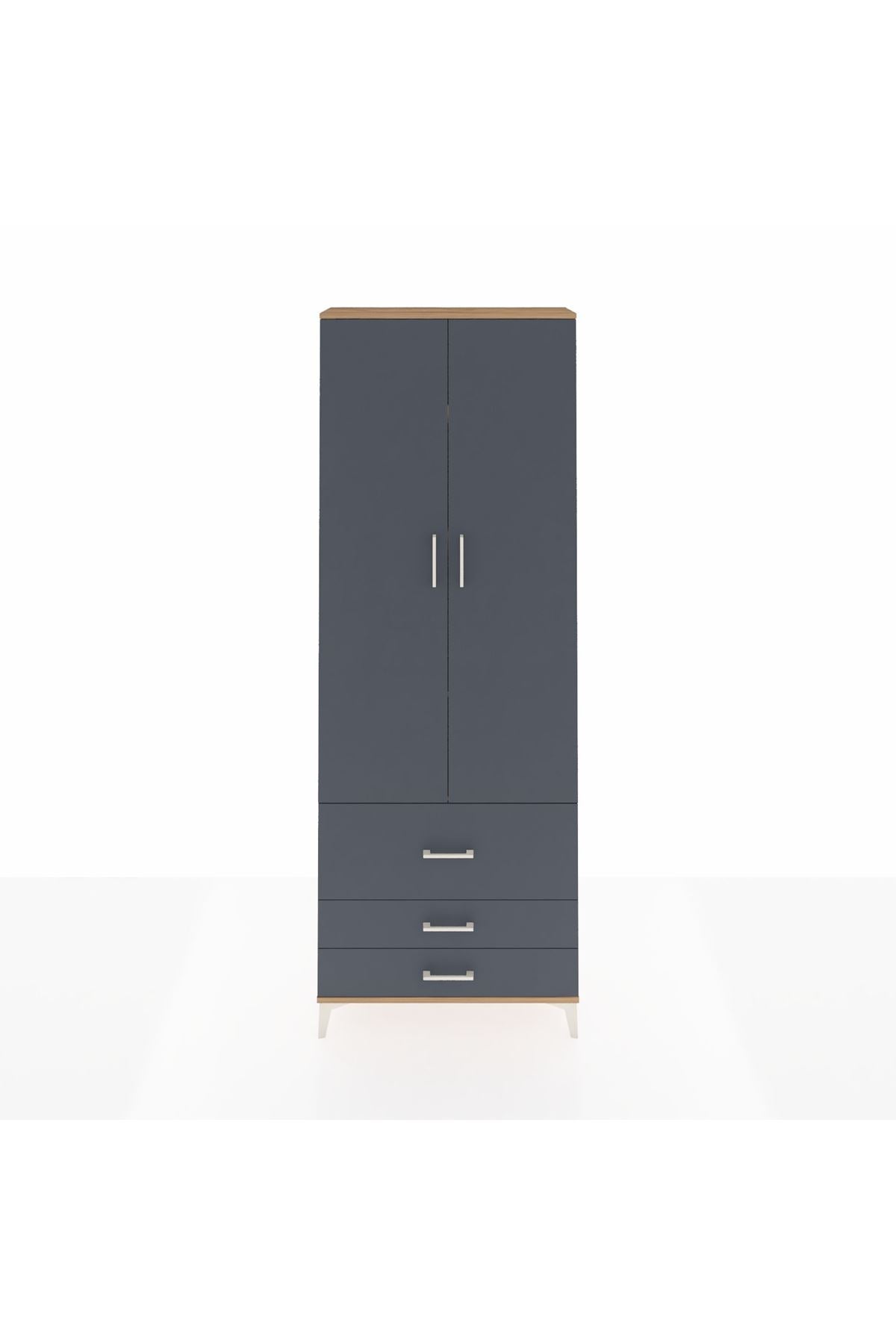 Arges Dolap 4 Raflı 3 Çekmeceli 2 Kapaklı 88x30x243 - S33M037V8A