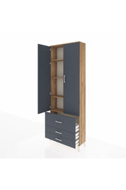 Arges Dolap 4 Raflı 3 Çekmeceli 2 Kapaklı 88x30x243 - S33M037V8A