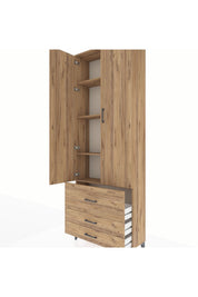 Arges Dolap 4 Raflı 3 Çekmeceli 2 Kapaklı 88x30x243 - S33M037V9A