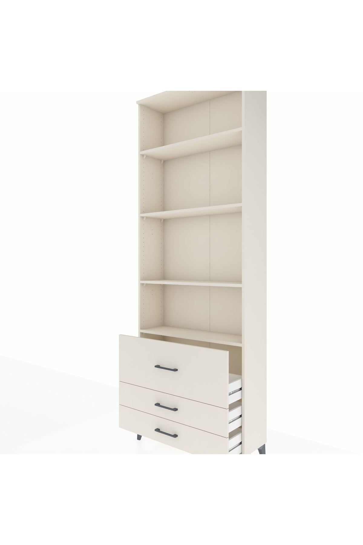 Arges Dolap 4 Raflı 3 Çekmeceli 88x30x243 - S33M038V1A