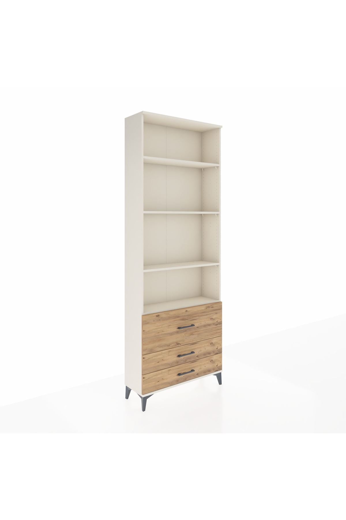 Arges Dolap 4 Raflı 3 Çekmeceli 88x30x243 - S33M038V3A