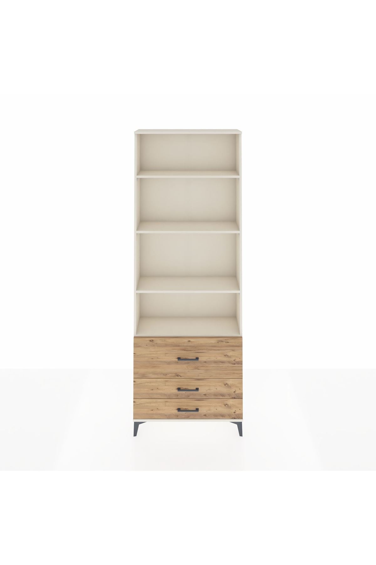Arges Dolap 4 Raflı 3 Çekmeceli 88x30x243 - S33M038V3A